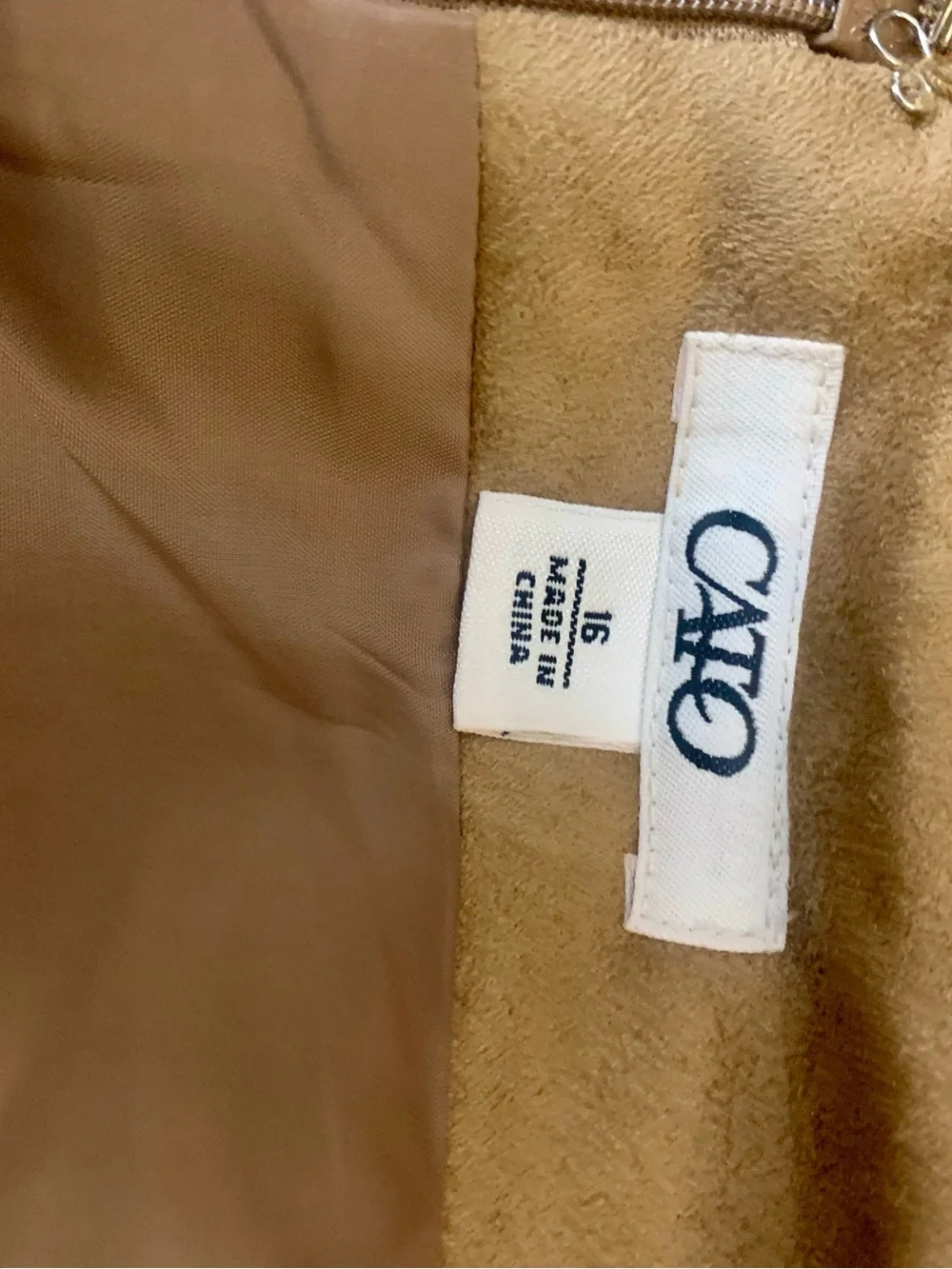 Cato Camel Mini Skirt with Front Patch Pockets